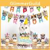 Joyful Cat Birthday Celebration Decoration Pack With Fun Banners And Decorative Cake Picks