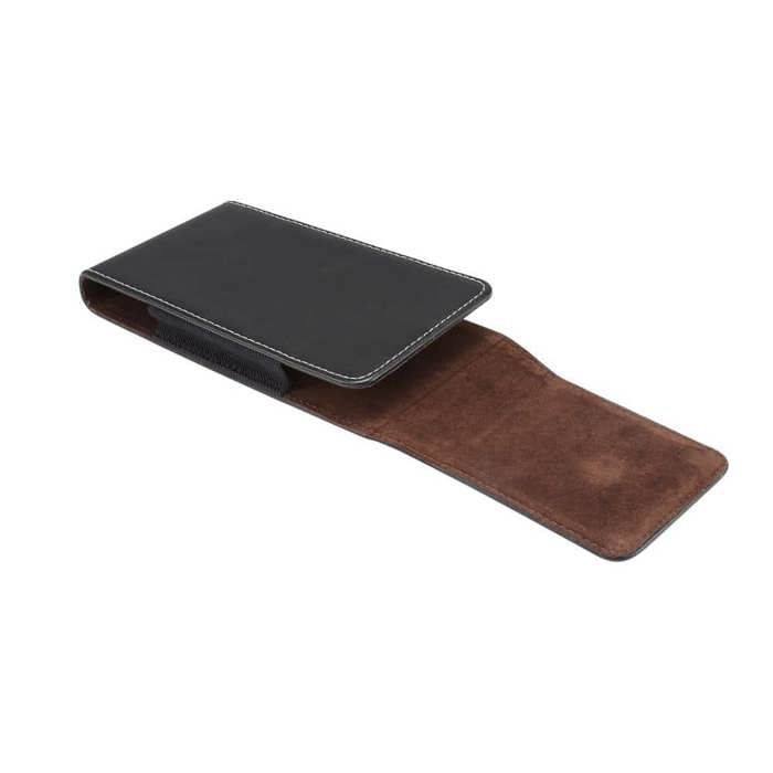 Étui vertical en cuir - HAWEEL - Infinix Hot 30 Play NFC (2023) - Fermeture magnétique - Boucle ceinture & mousqueton - Noir