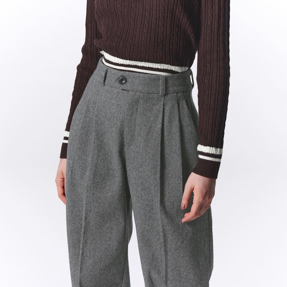 GU by Uniqlo Herringbone Tuck Wide Pants+ec  80.0cm Long 