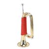 Brass Bugle Gold Plated Cavalry Trumpet with Red Braided Handle for Summer Camp Honor Guard School Band
