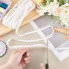 PH PandaHall 10 Yards Cotton Petite Braid Trim with Loop 5/8 inch Buttonhole Ribbon Braid Trim White Buttonhole Lace Trim for Wedding Bridal Dress