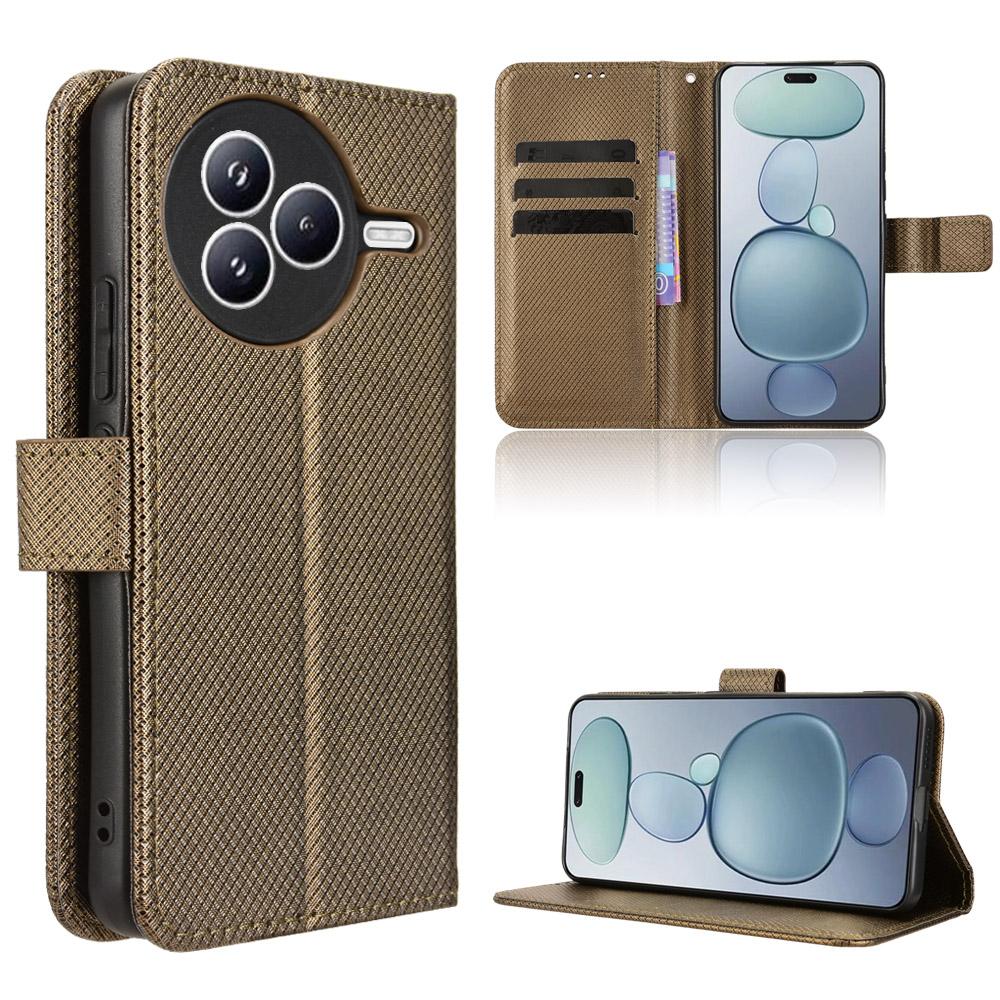 

For Xiaomi Civi 5 Pro 5G Leather Wallet Case with Strap Diamond Texture Phone Cover B