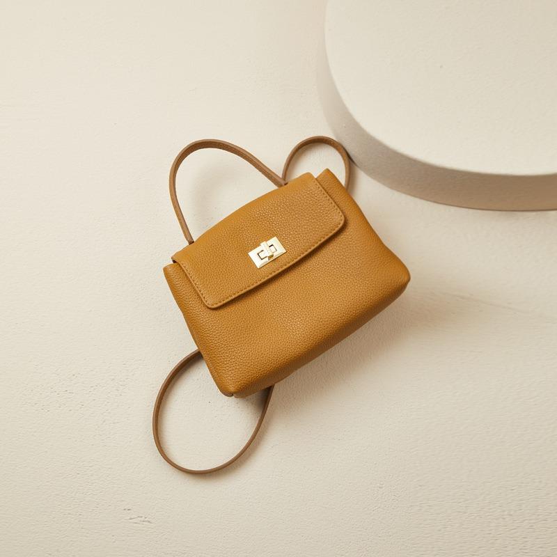 Vintage Crossbody Phone Bag Genuine Leather One-shoulder Women's Cowhide Tote Mini Bag