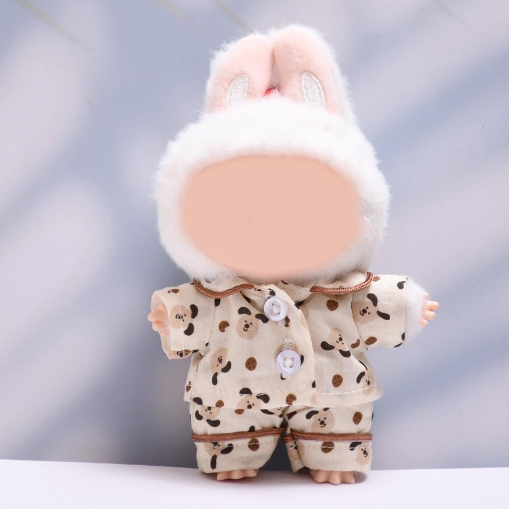 Oblečení + Kalhoty Štěně Pyžamový Set 17cm Kreativní Oblékání Dvoudílné Doplňky pro Panenky (Panenka není součástí dodávky)