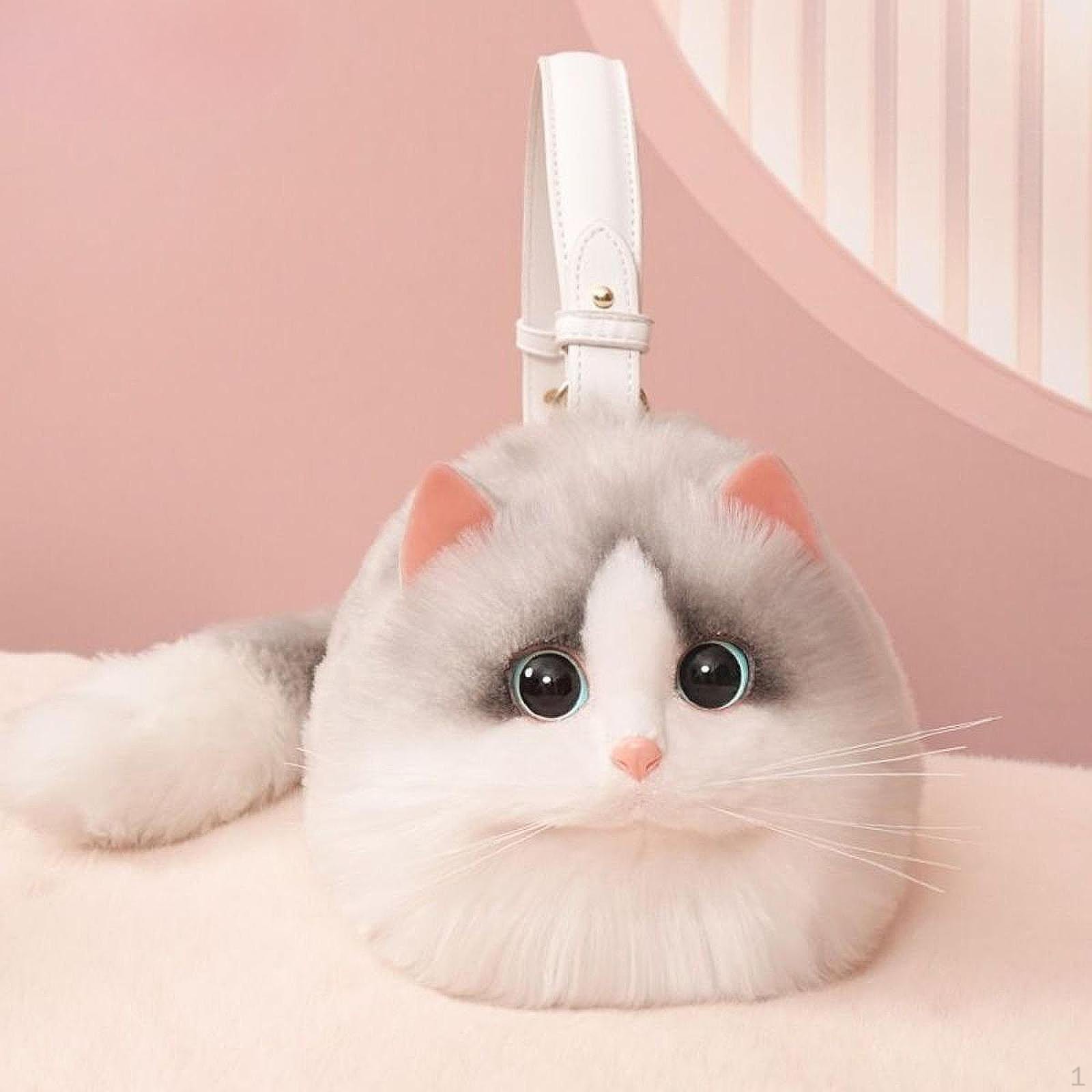 Пушистая сумка через плечо «Кот» для ежедневных мероприятий, путешествий, нарядов для дам S