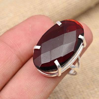 Beauteous Red Garnet Gemstone 925 Sterling Silver Handmade Jewelry Gift For Women