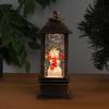 Santa Claus Light-Up Phone Booth Lantern: Christmas Tabletop Oil Lamp Ornament