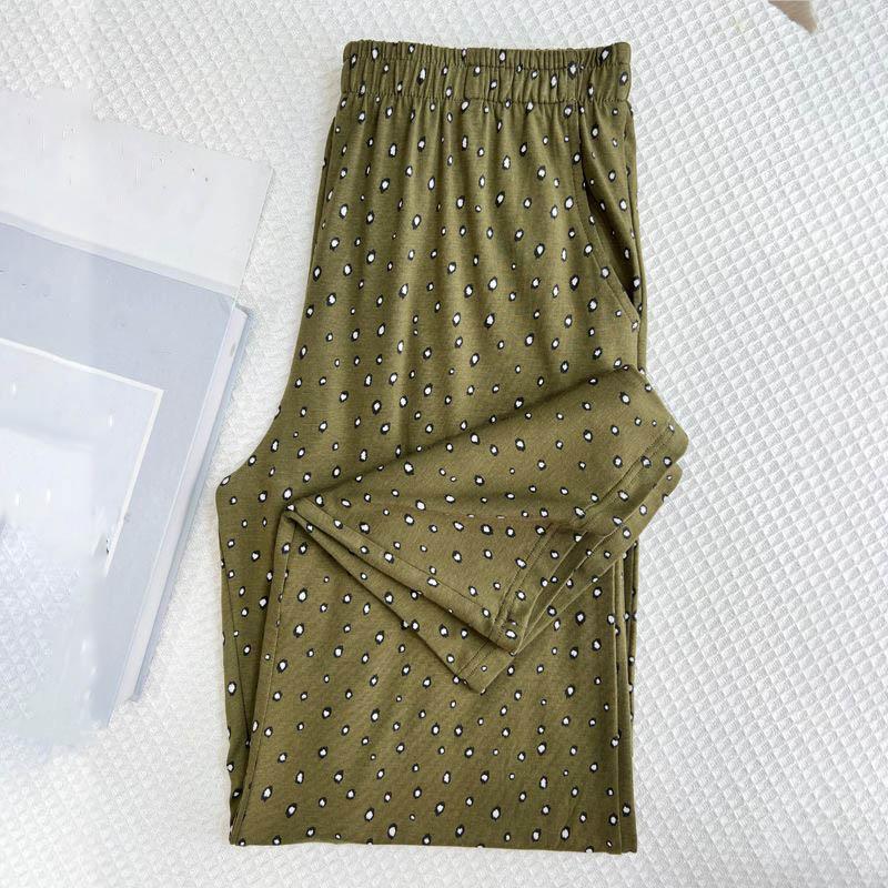 

Штани для жінок Еластичні з високою талією Довгі штани Великий розмір Потовщені еластичні Універсальні Повсякденні Широкі штани для сну XXL зелений