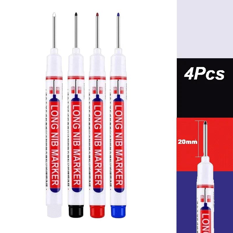 4-80Pcs 20mm Deep Hole Long Nib Head Marker For Metal Perforating Pen Waterproof Bathroom Woodworking Decor Multi-Purpose Tool