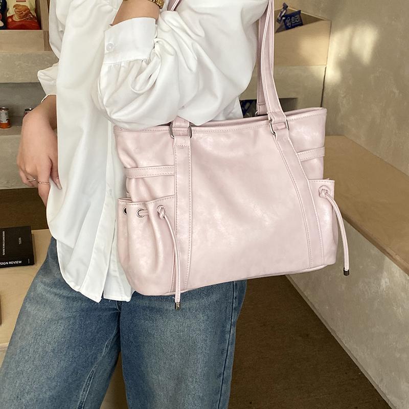 Vintage Zachte Leren Tote Bag voor Dames - Grote Capaciteit Schouder Handtas met Meerdere Vakken, Mode Casual Portemonnee