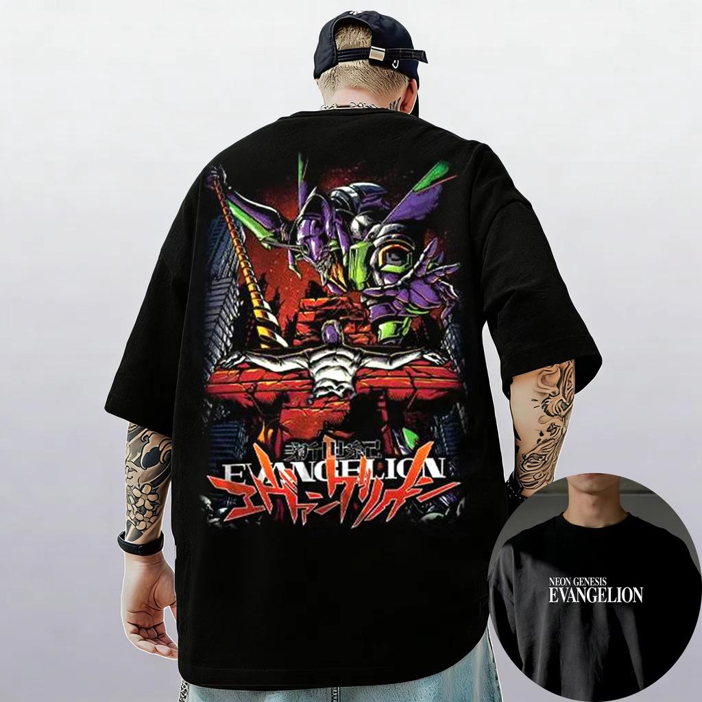 Neon Genesis Evangelion End of Eva Eye Classic Style Short Sleeve Tshirt Unisex Men Women 2026 Summer ParentChild Cotton Tee
