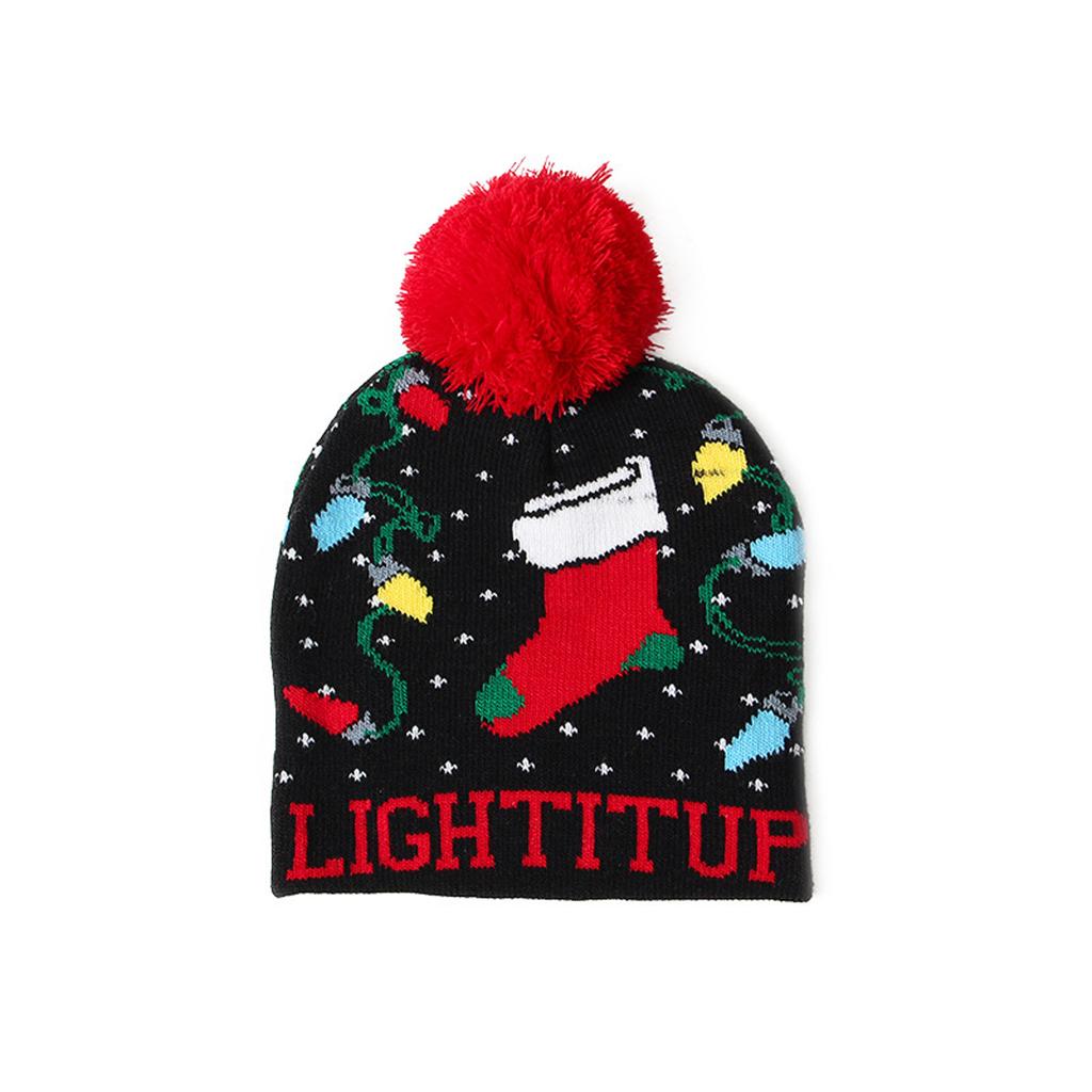 Weihnachtsmütze mit Knopf, Schneemann, für Kinder, Wolle, warme Babymütze