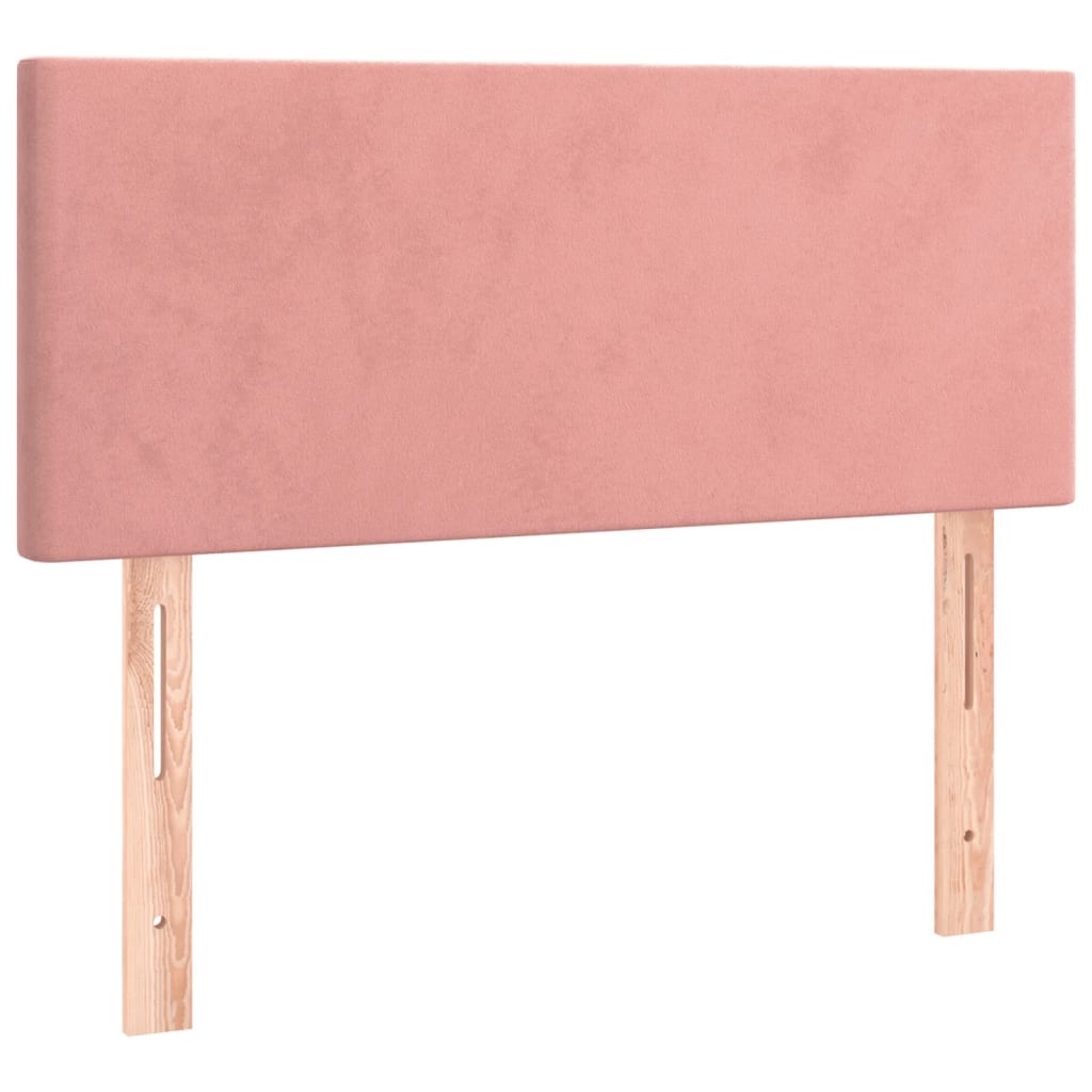 Box Spring Bed with Mattress Pink 120 x 190 cm Velvet