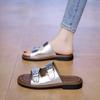 CRLAYDK Flat Sandals for Women Walking Summer Ladies Adjustable Buckle Strap Casual Outdoor Slippers Dressy Slides Footwear