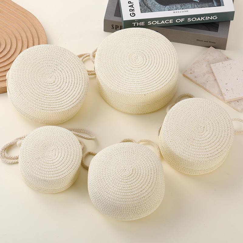 Straw bag seaside woven bag women's new light luxury straw woven round bag children's messenger bag beach vacation