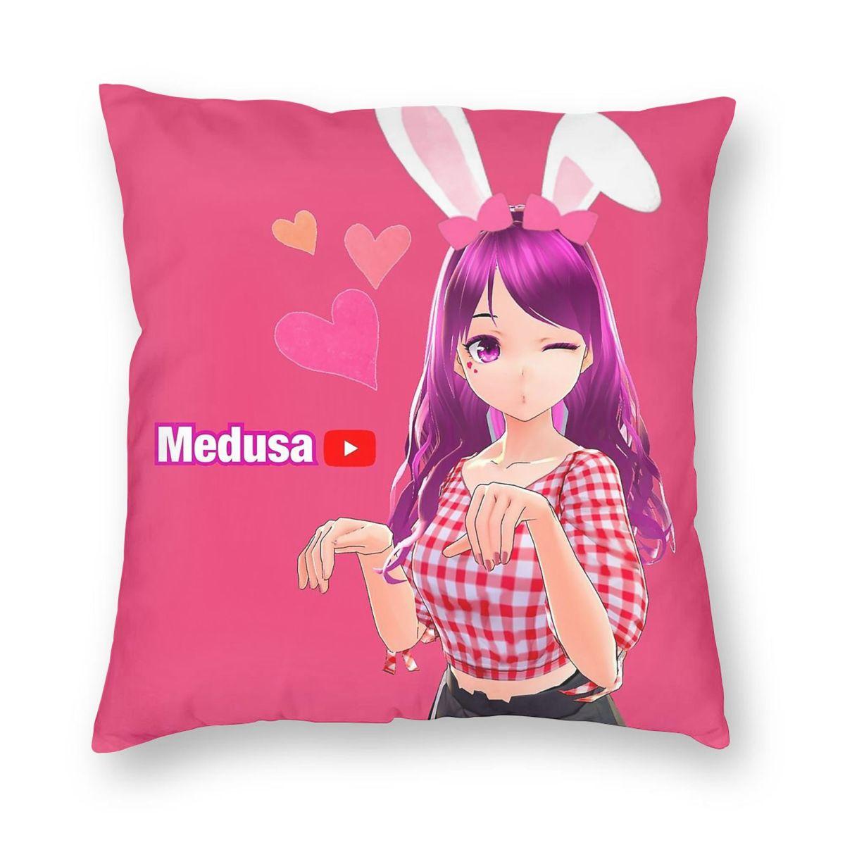 

Medusa Anime Bunny Square Pillowcase Polyester Linen Velvet Creative Zip Decor Car Cushion Cover 45x45 30cmx30cm