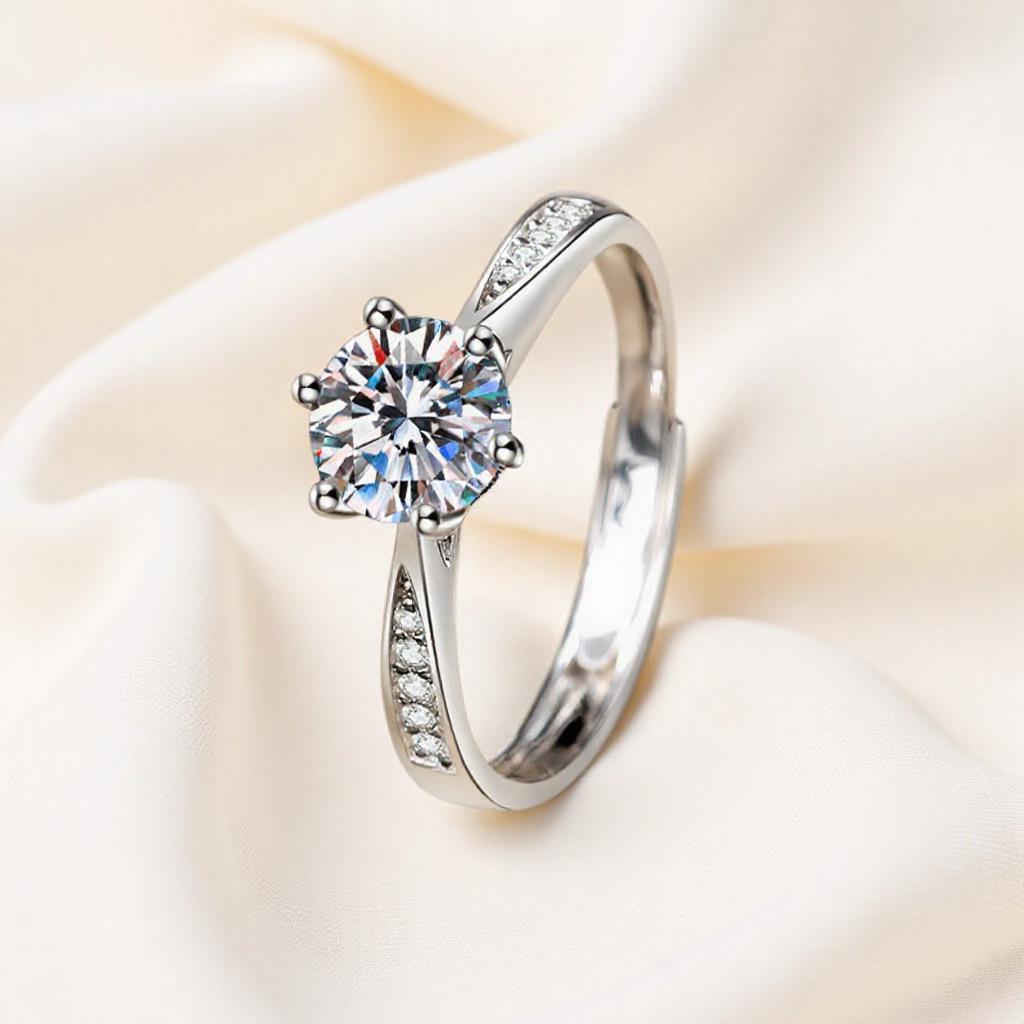 Silve Gorgeous Shiny Stone Ring For Women Engagement Wedding Luxury High Quality Fine Jewelry