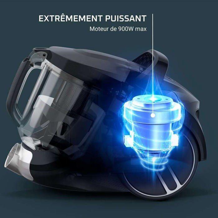 Aspirateur Sans Sac - Rowenta - RO4B23 - 900 W - 2,5 L - Filtration Cyclonique 3 Niveaux