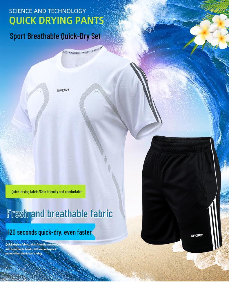 Herr Snabbtorkande Lös Passform Kortärmad Löpar T-shirt - Plus Size Casual Sportkläder