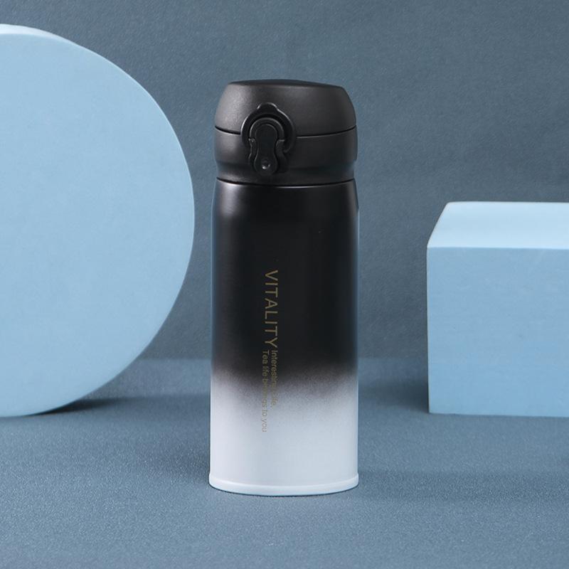 

Новая термокружка из нержавеющей стали, креативная градиентная цветная кружка для прыжков, портативная подарочная кружка для воды на открытом воздухе 350ml