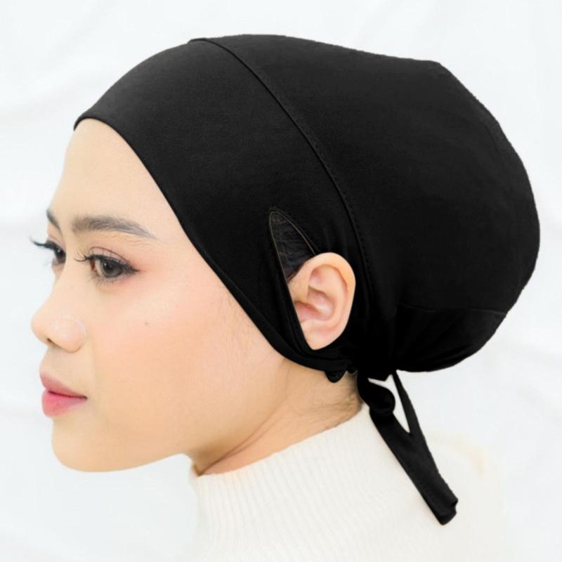 Practical Stretch Hijab Scarf For Active Women Adjustable Ear Straps Moisture Wicking Lightweight Head Cover
