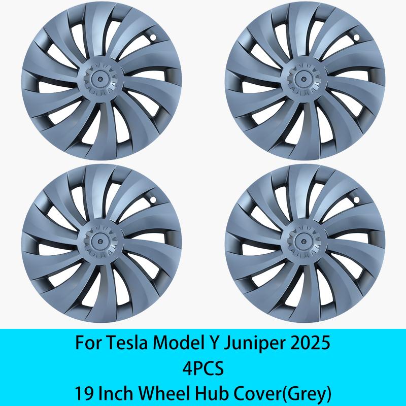 

For Tesla Model Y Juniper 2025+ 4PCS Hub Cap Car Replacement Wheel Cap 19 Inch Performance Automobile Hubcap Cover Accessories Tesla серый