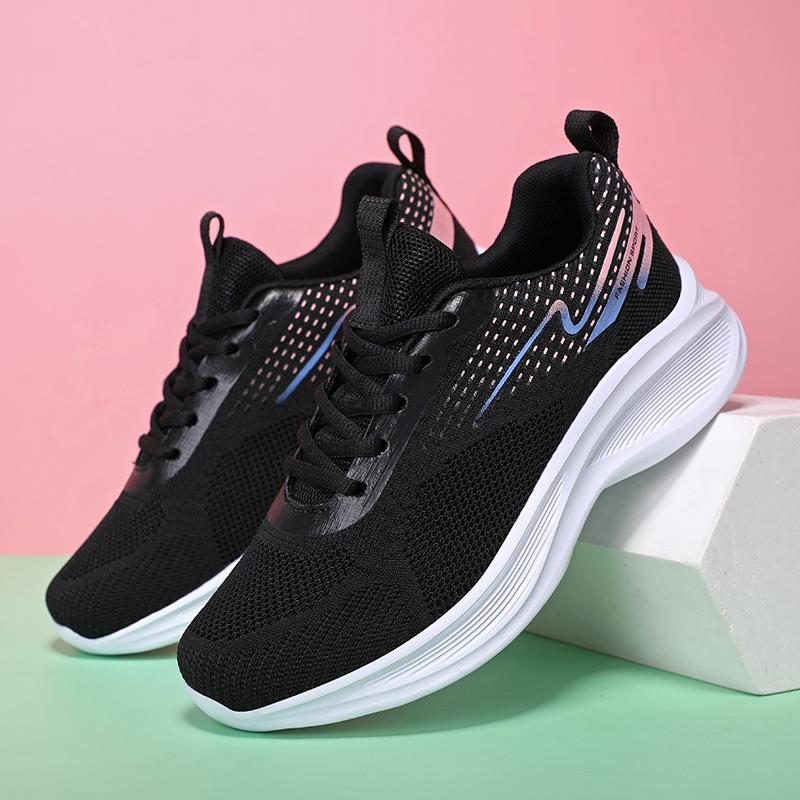 Women Sneakers Mesh Breathable Sports Running Jogging Chunky Platform Flat Shoes Student Casual Trainers Anti-slip Sneakers