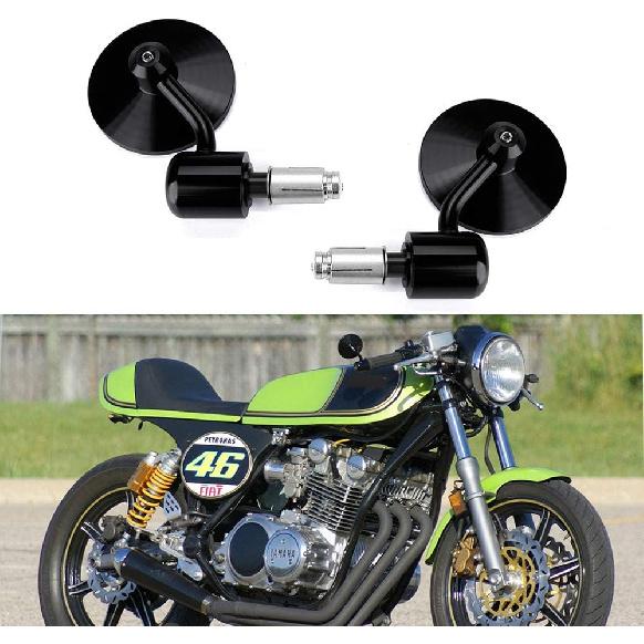 Benutzerdefinierte Motorrad CNC Lenkerendspiegel Rückspiegel Seitenspiegel 3" Rund 7/8" 22 mm Kompatibel mit Honda Yamaha Suzuki Kawasaki Aprilia Derbi Ducati