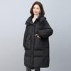 Women's Mid-Length Hooded Down Jacket, 2024 Plus Size Fashion, Warm Winter Coat, White Duck Down