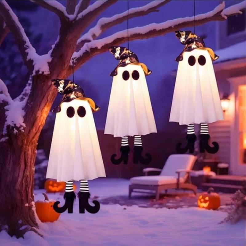 Halloween Led Light Up Witch Ghost For Halloween Party Home Indoor Outdoor Yard Decoration Scary Hanging Ornaments Gift