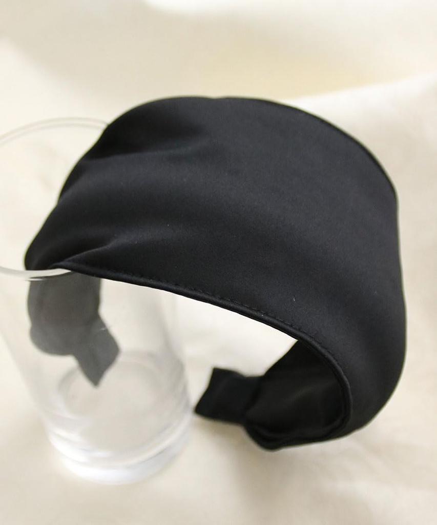 VINGTAINE Wide Satin Hair Headband, Wedding, Party, Accessory, Black, HK-35-BK