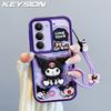 KEYSION Shockproof Case for OPPO A5 5G with Lanyard Soft Silicone Cute 3D Cartoon Doll Phone Back Cover for OPPO A5 2025