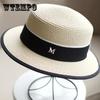 Cappello Di Pagia Nero Donna - Elegante E Leggero, Con Cordino Regolabile Per Spiaggia E Estate