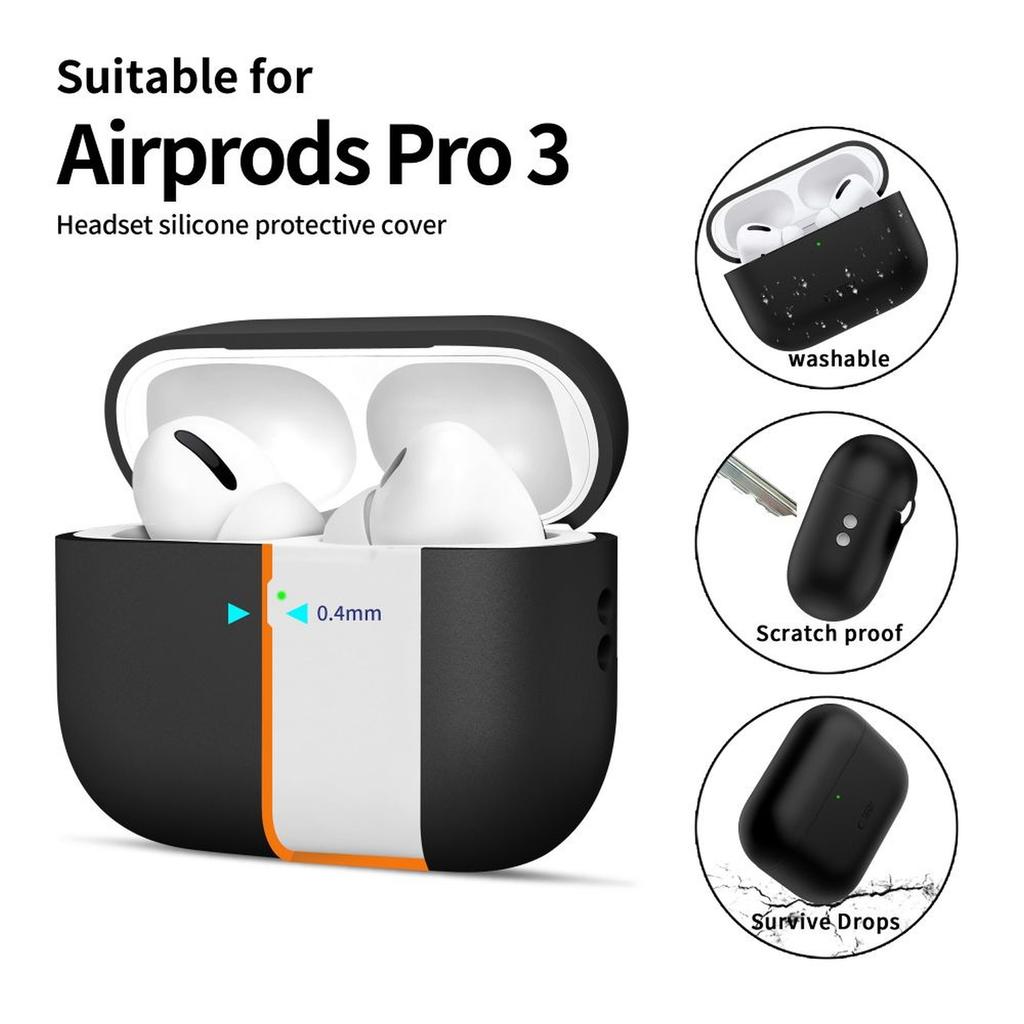 Etui ochronne silikonowe na słuchawki AirPods Pro 3 - czarne