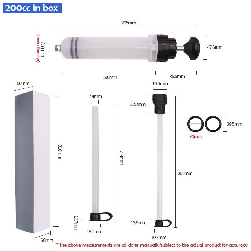 Car Oil Fluid Extractor Filling Syringe Auto Oil Change Syringe with Hose Manual Fuel Fluid Oil Change Evacuator Pump