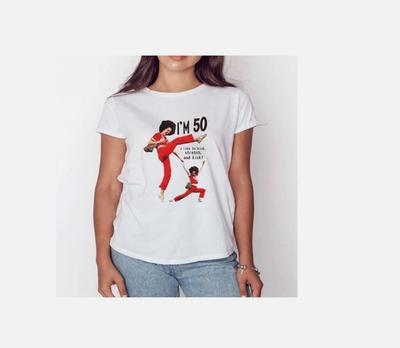 Sally Omalley T-Shirt, Sally O_malley I_m 50 I Like To Kick, Stretch, and Kick