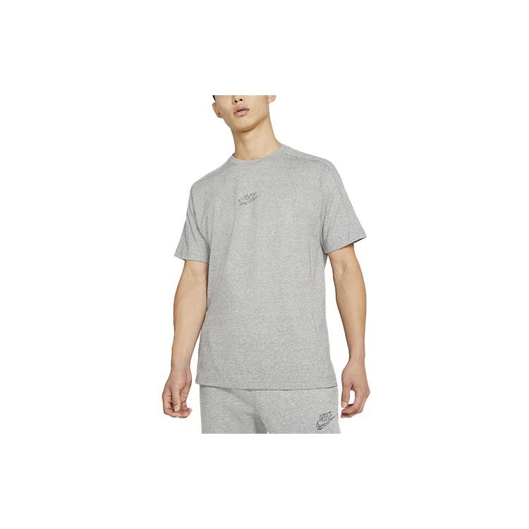 Nike Sportswear Logo Knit Sports Short Sleeve Gray Men s DA0654-010 L