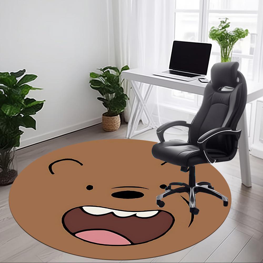 1pc We Bare Bears Office Round Area Rug, Under Office Chairs Bedroom Living Room Home Decor, Room Decoa1022135