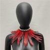 New Adjustable Faux Feather Scarf Lace-up Retro Faux Pearl Decor Costume Accessories Party