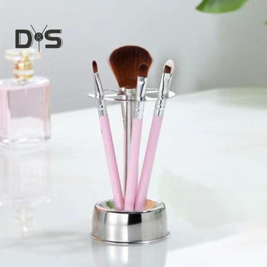 Toothbrush Holder Stand Storage Rack with 4 Slots High Stability Ventilated Design Countertop Metal Toothbrush Organizer Makeup Brush Holder