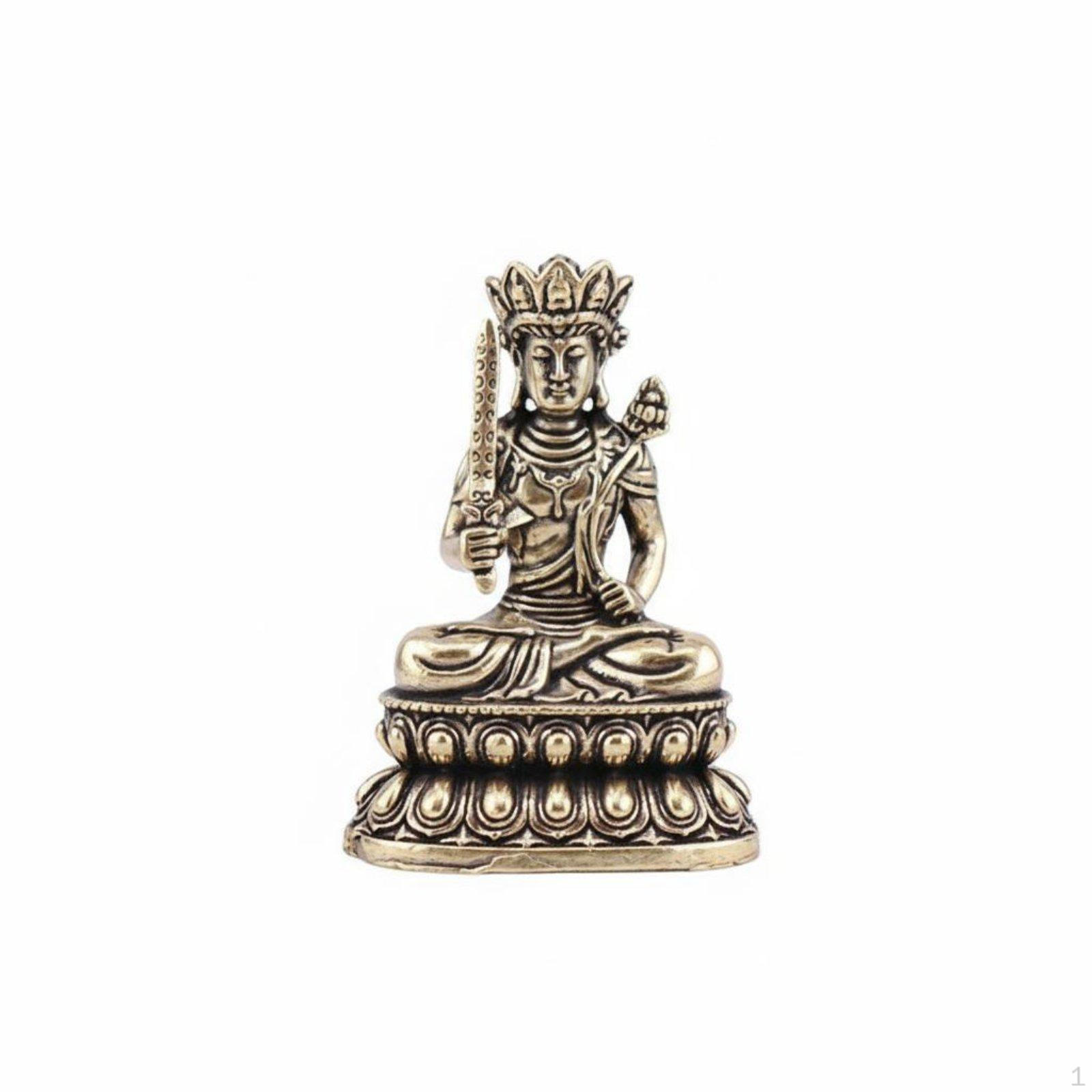 Brass Ākāśagarbha Bodhisattva Statue Collectible Akasagarbha Figurine Intricately