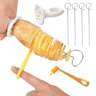 Spiral Patates Kesici Bükülmüş Dilim Patates Kulesi Kasırga Patates Kesimi Kendin Yap Yaratıcı Meyve Ve Sebze Spiral Dilimleyici Mutfak İçin