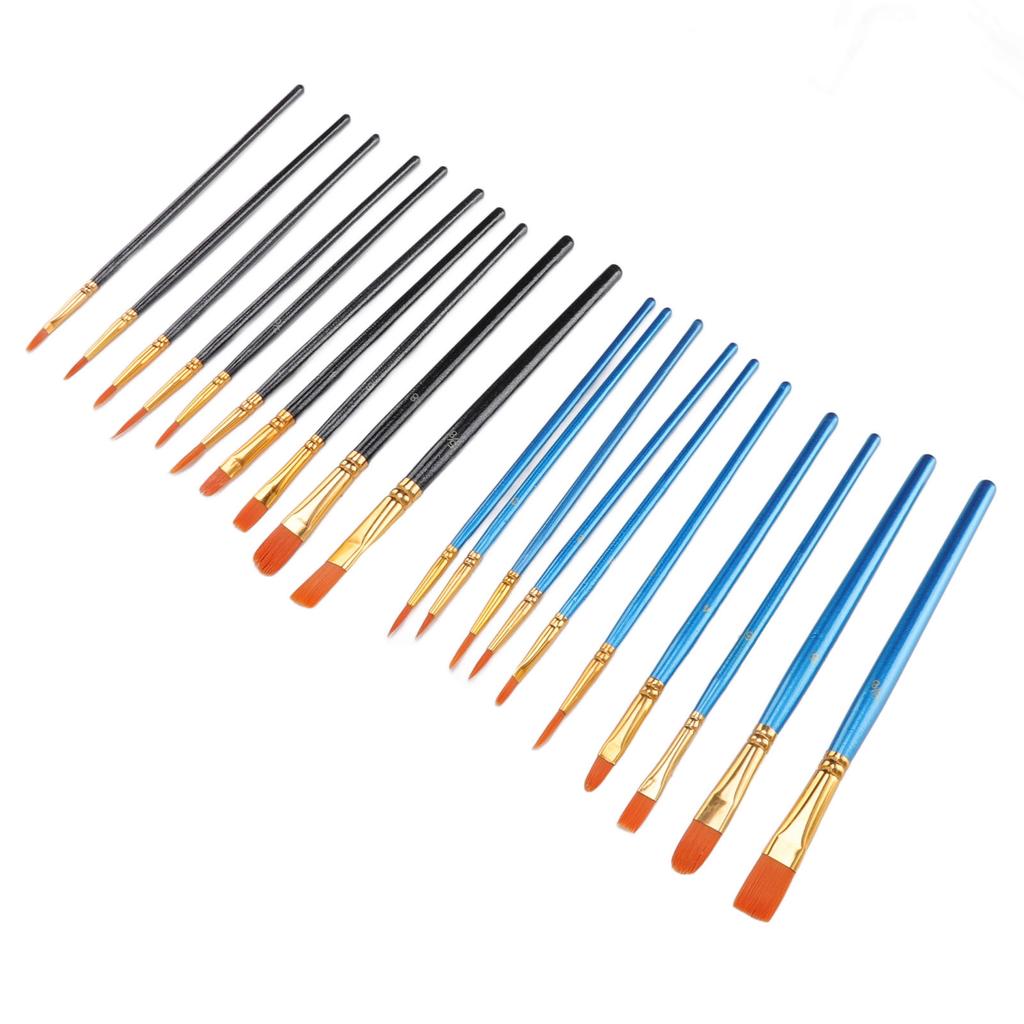 20 Pcs Watercolor Brushes Elastic Nylon Brush Head 10 Different Sizes Watercolor Brushes Set for Artist Beginners