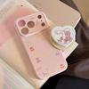 Cute Pink Bear Heart-Shaped Magnetic Stand and Bear Phone Case for iPhone 16, iPhone 17, and iPhone 17 Pro Max