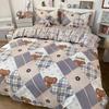 Kawaii Bear Printed Bed Set Floral Duvet Cover Pillowcase Bedding Set Cute Dog Bear Bed Linen Sheet Quilt Full Queen King Size