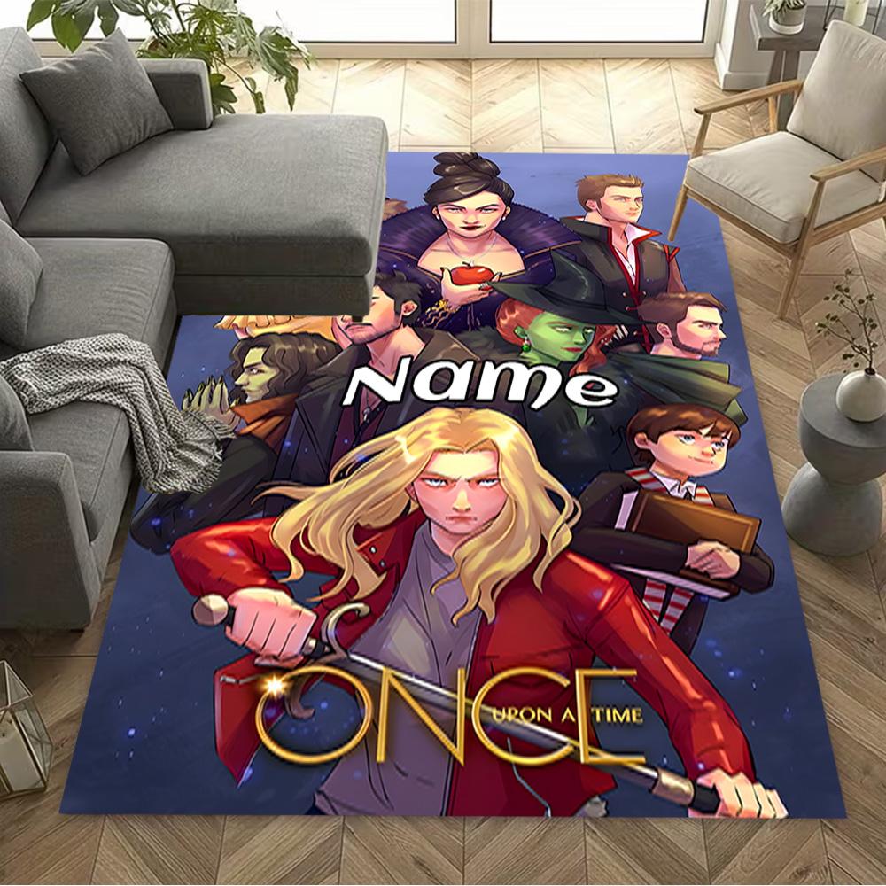 Once Upon Time: Name Personalized Name Carpet Perfect for Game Room Dining Room Decorate room Entryway Antislip Carpet Anime Office Decor
