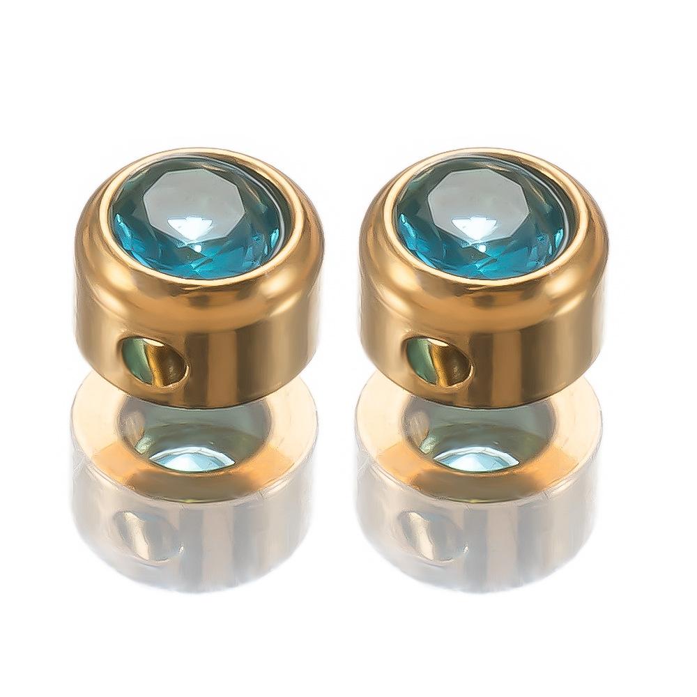 Stainless steel December birthday stone birthday stone small hole beads DIY jewelry accessories necklace