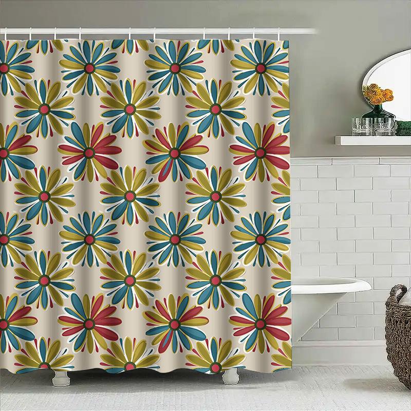 

Stylish floral shower curtain with vibrant colors for bathroom decor perfect gift idea 90x180cm