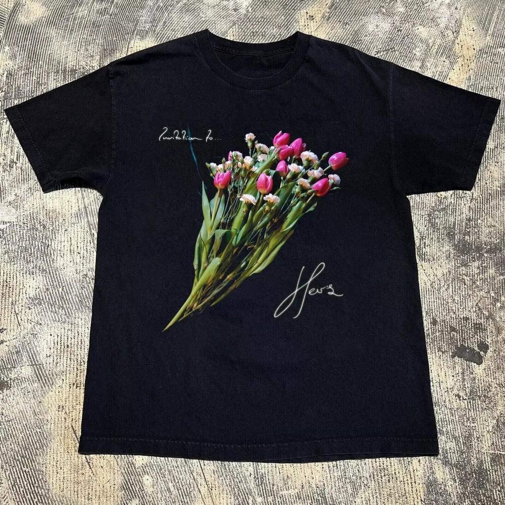 NEW Her's Band She Needs Him Black All Size T-Shirt Tops tees Men's Women's