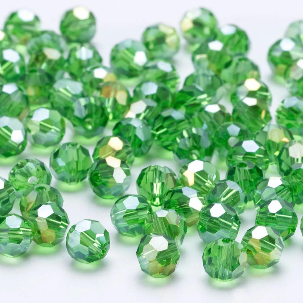 3 4 6 8mm AB color Round Crystal Beads Faceted Transparent Glass Bead Loose Spacer Bead for Jewerly Making DIY Bracelet Necklace